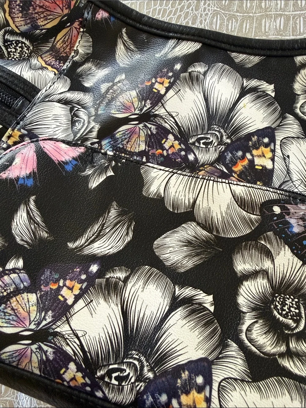 Koltov Black Floral & Butterfly Shoulder Bag - Women